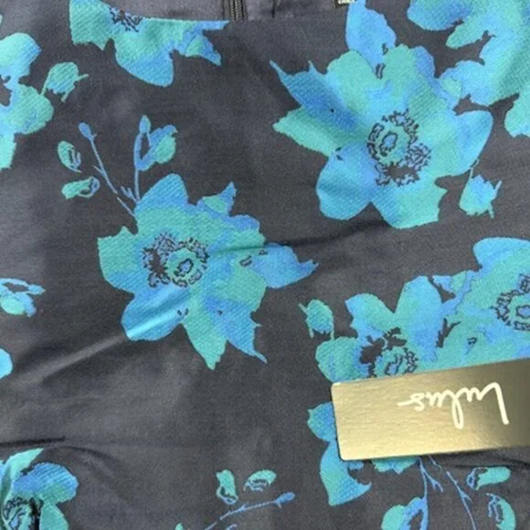 NWT Lulus Tea Party Navy Blue Floral Jacquard Tiered Mini Dress - Picture 6 of 8